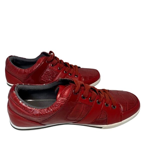 Aldo Men's Red Crocodile Pattern Casual Sneakers Size - Picture 2 of 8